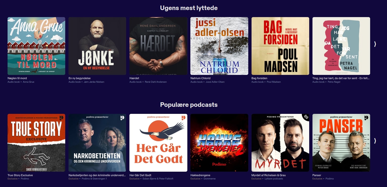 Podimo Lydbøger og Podcaster